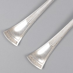 2-piece set "Jugendstil" meat forks silver.