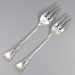 2-piece set "Jugendstil" meat forks silver.