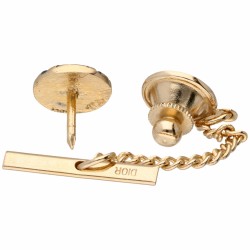 Vergulde Christian Dior vintage daspin met blauwe emaille.