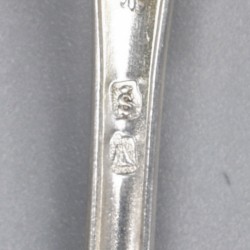 12-delige set koffie / theelepels zilver.