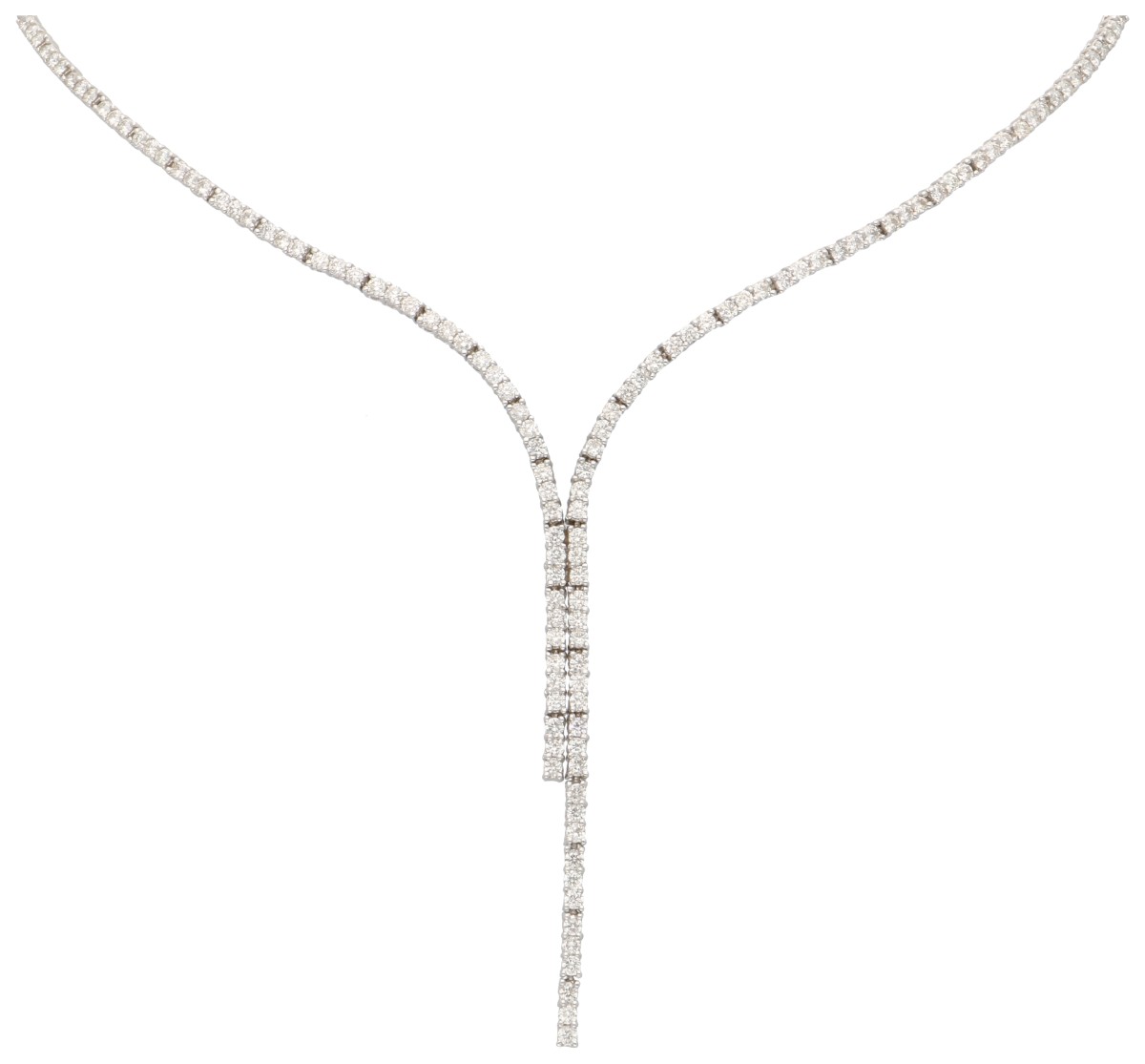 18K Witgouden Y-collier met ca. 2.16 ct. diamant.