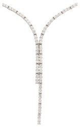 18K Witgouden Y-collier met ca. 2.16 ct. diamant.