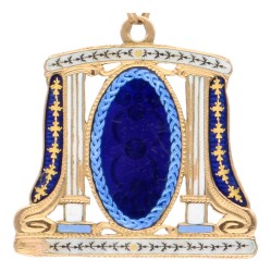 14K Roségouden collier met geëmailleerde hanger