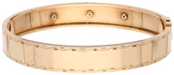 14K Geelgouden bangle armband met roos geslepen diamanten.