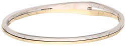 14K Bicolor gouden bangle bezet met ca. 1.20 ct. diamant.