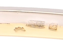 14K Bicolor gouden bangle bezet met ca. 1.20 ct. diamant.