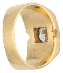 14K Geelgouden solitair ring bezet met ca. 1.20 ct. diamant.