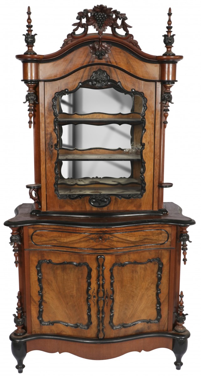 Een Willem III buffet- / vitrinekast of 'bonheur du jour', Holland, ca. 1870.