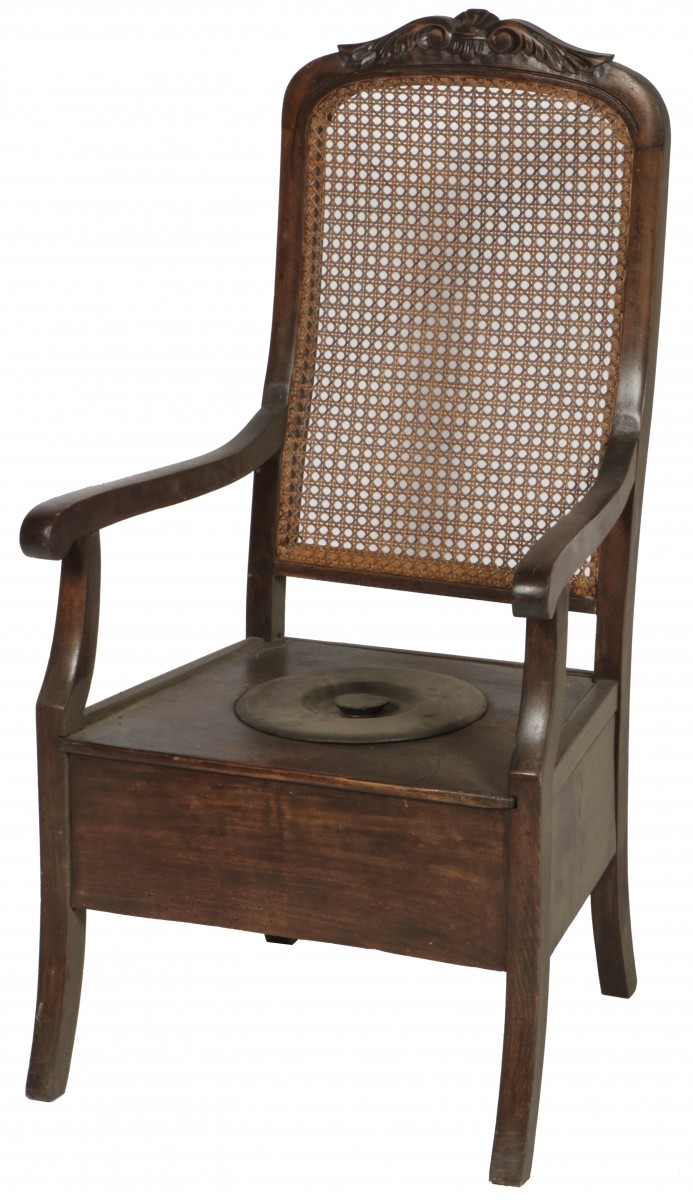 Een mahoniehouten kakstoel, Holland, eind 19e eeuw.