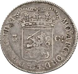 3 Gulden - generaliteits. Utrecht. 1764. VF