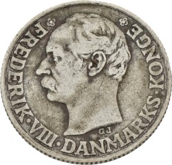 Danish West Indies. Frederik VIII. 20 Cents (1 Franc). 1907. F.