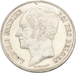 Belgium. Leopold I. 1 Franc. 1850. XF.