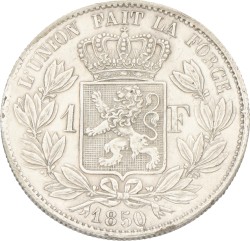 Belgium. Leopold I. 1 Franc. 1850. XF.