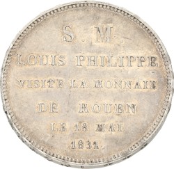 France. Philippe I. 5 Francs - Visit of Philippe I to Rouen mint. 1831. VF.