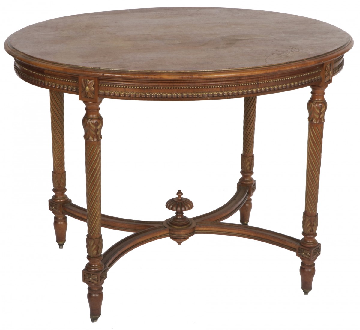 Een ovale Louis XVI-stijl tafel, Frankrijk, eind 19e eeuw.