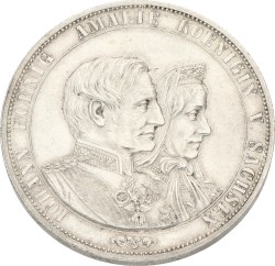 German States. Saxony. Johann. Doppelthaler. 1872. XF.