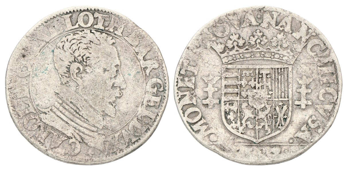 France. Feudal. Lorraine. Charles III. Teston. 1587. F.