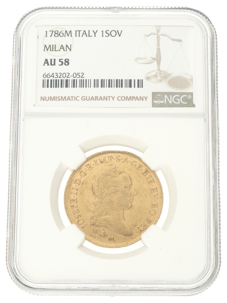 Italian states. Milan. Joseph II. 1786 M. AU 58.