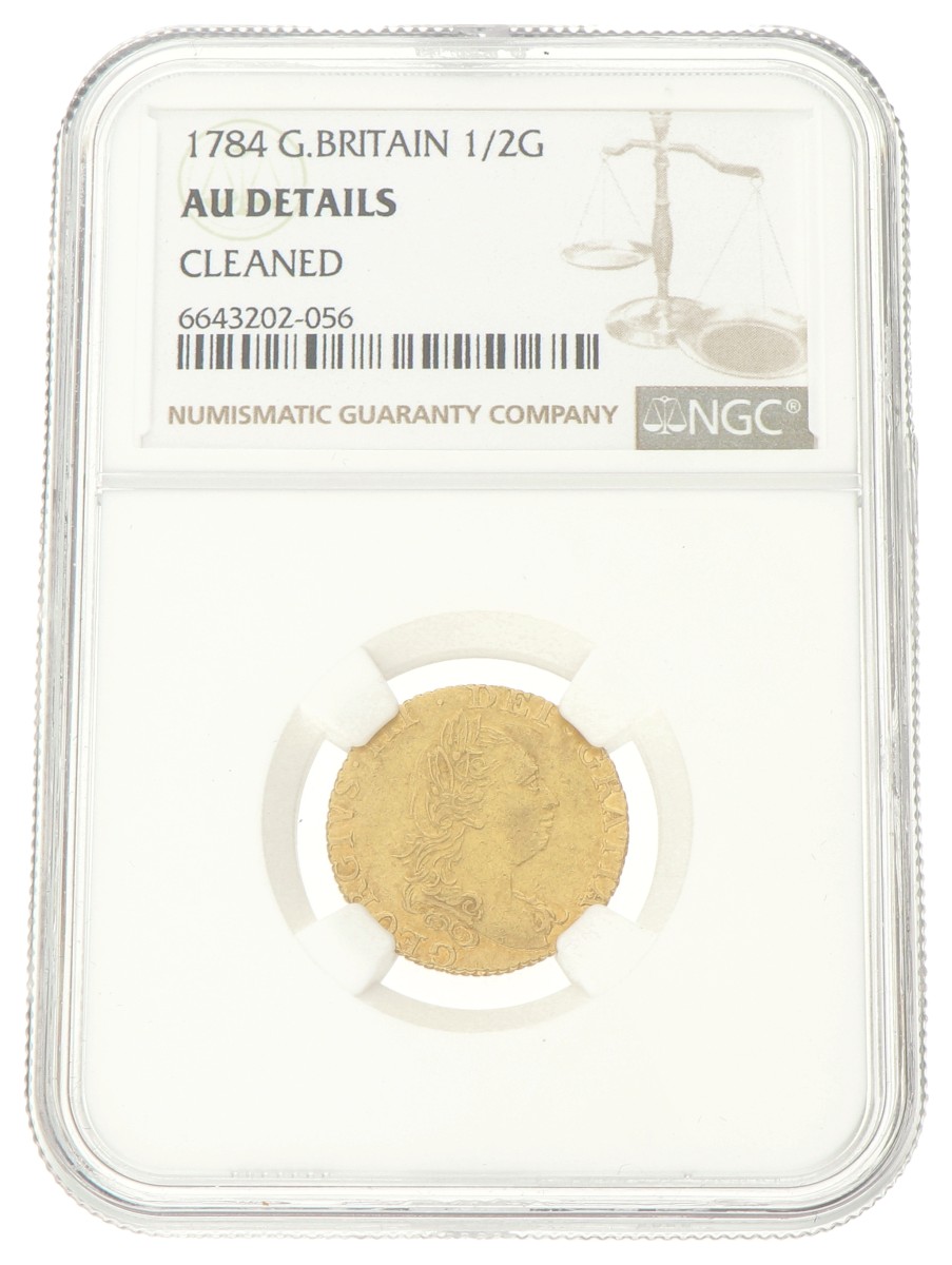 Great Britain. George II. ½ Guinea. 1784. AU details.