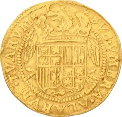 Dubbele dukaat - Spaans type. Zwolle. Zj (ca. 1600). Zeer Fraai +.