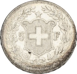 Switzerland. 5 Francs. 1892. VF.