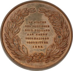 Nederland. 1862. Mr. J.A. Baron van der Heim van Duijvendijke Commissaris des Konings in Zuid-Holland.