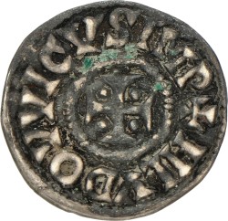 Denier. Dorestad. Louis de Vrome. ZJ (822 - 840 AD). Fraai +.