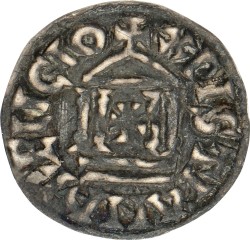 Denier. Dorestad. Louis de Vrome. ZJ (822 - 840 AD). Fraai +.
