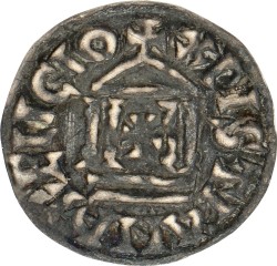 Denier. Dorestad. Louis de Vrome. ZJ (822 - 840 AD). Fraai +.