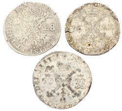 Lot (3) Patagon. Brabant. Albert & Isabella en Filips IV. 16(..)1, 1622 & 1628. Gemiddeld Zeer Fraai.