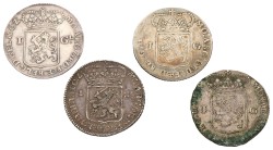 Lot (4) Gulden - Generaliteits. Holland & Gelderland. 1735, 1762, 1786 & 1795. Gemiddeld Zeer Fraai.