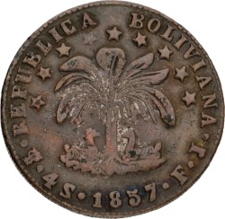 Bolivia. 4 Soles. 1857. F.