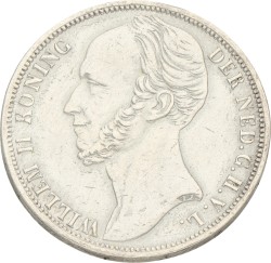 1 Gulden. Willem II. 1848. Prachtig +.