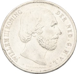 2½ Gulden. Willem III. 1856. Zeer Fraai / Prachtig.