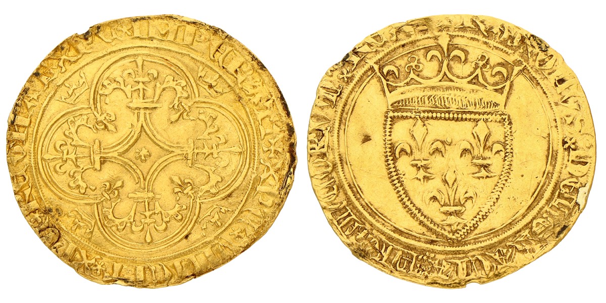 France. Charles VII. Ecu d'or. ND (1422 - 1461). Zeer Fraai.