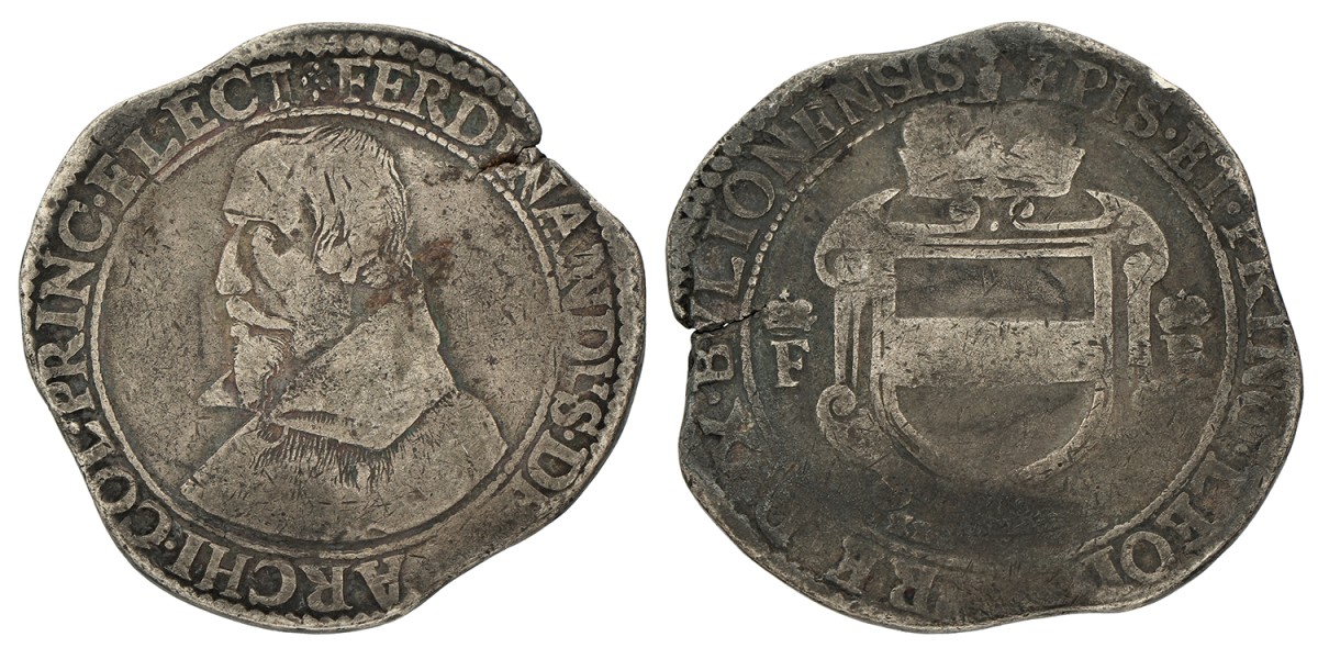 Halve daalder. Luik. Ferdinand van Beieren. Zj (1614). Fraai.