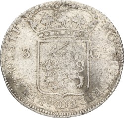 3 gulden - generaliteits. West-Friesland. 1795. Zeer Fraai +.