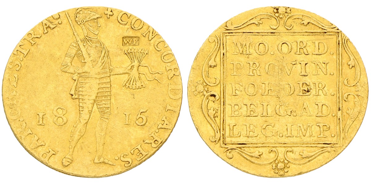 Gouden dukaat - Met WP klop. Utrecht. Willem I. 1815. Zeer Fraai +.