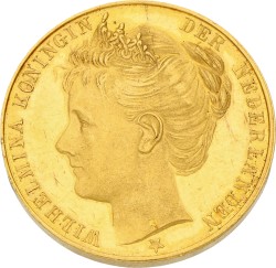 Nederland. Amsterdam. 1898. Inhuldiging van koningin Wilhelmina - in goud.