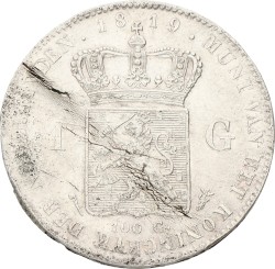 1 Gulden. Willem I. 1819U. XF