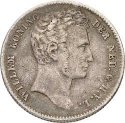 ½ Gulden - Vriendschapspenning 'Innige vriendschap. Beccy'. Nederlands-Indië. Willem I. Z.j. Zeer Fraai.