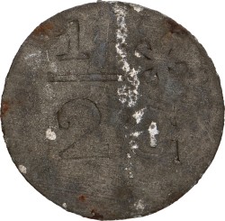 1/2 Cent. Strafgevangenis S'Hertogenbosch. Zonder Jaartal (1824 - 1831). Fraai.