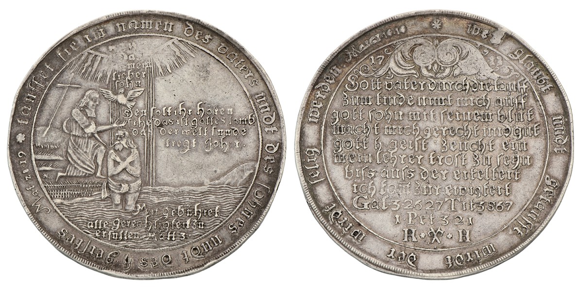 German States. Harz-Zellerfeld. 1711. Baptism Thaler.