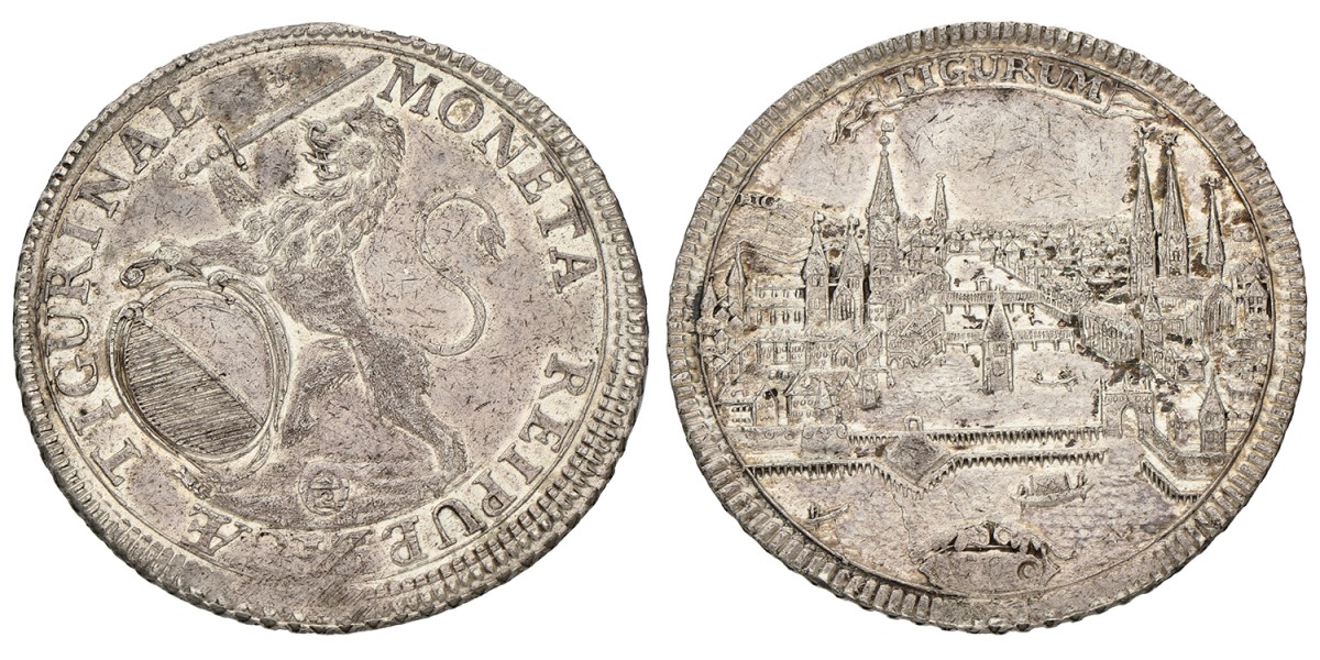 Switserland. Zurich. 1/2 Thaler. 1720. XF.