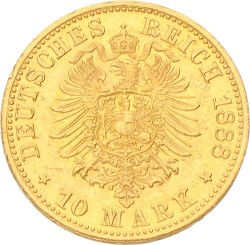 German States. Prussia. Friedrich Wilhelm II. 10 Mark. 1888. XF.