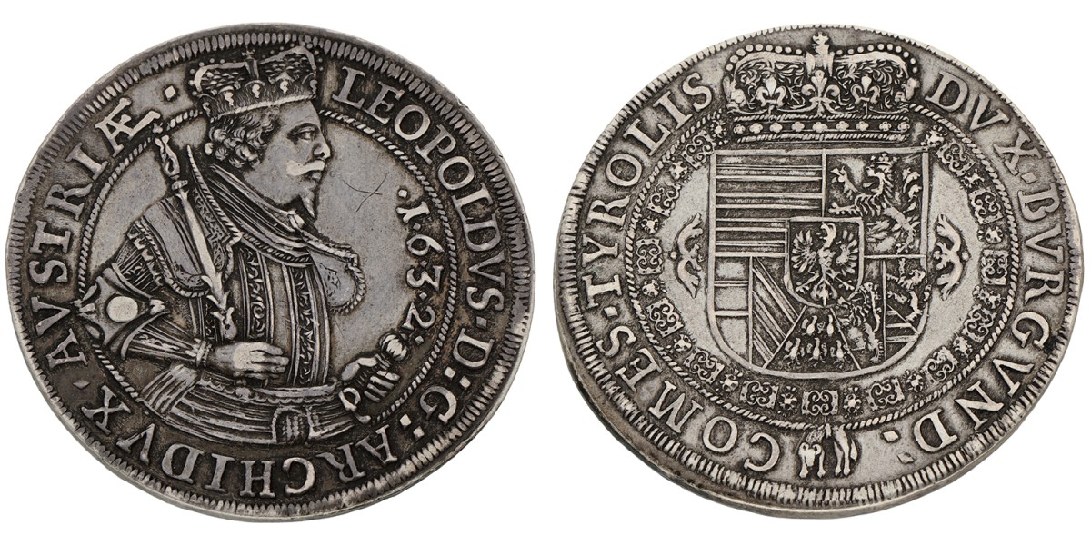 Austria. Austrian States. Tirol. Leopold V, Posthumous. Thaler. 1632. XF.