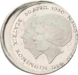 Gulden - Excentrisch geslagen. Beatrix. 1980. Prachtig.