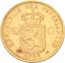 10 Gulden. Wilhelmina. 1898. Prachtig.