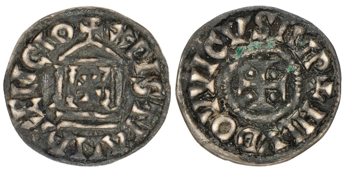 Denier. Dorestad. Louis de Vrome. ZJ (822 - 840 AD). Fraai +.