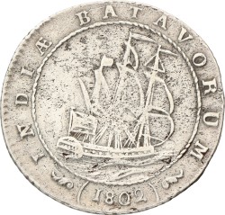 1 Gulden. Nederlands-Indië. 1802. Zeer Fraai.
